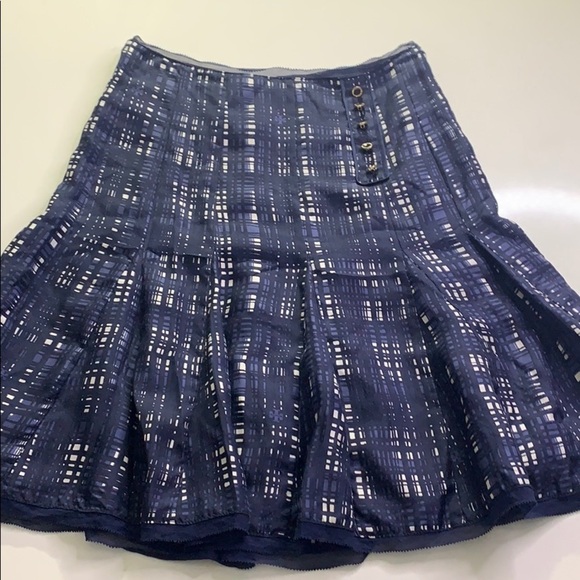Tory Burch Silk Navy blue Academia Sway A line knee length skirt women’s size 2 - Picture 9 of 12